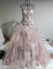 Stunning Prom Dress Crew Neck Ruffle Tulle Ball Gown Evening Dress Gala Dress Sweet 16 Outfits HZ0319