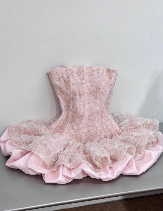 New Arrival Homecoming Dress Strapless Pleated Short Prom Dress Cocktail Dress Birthday Party Dress HZ0319
