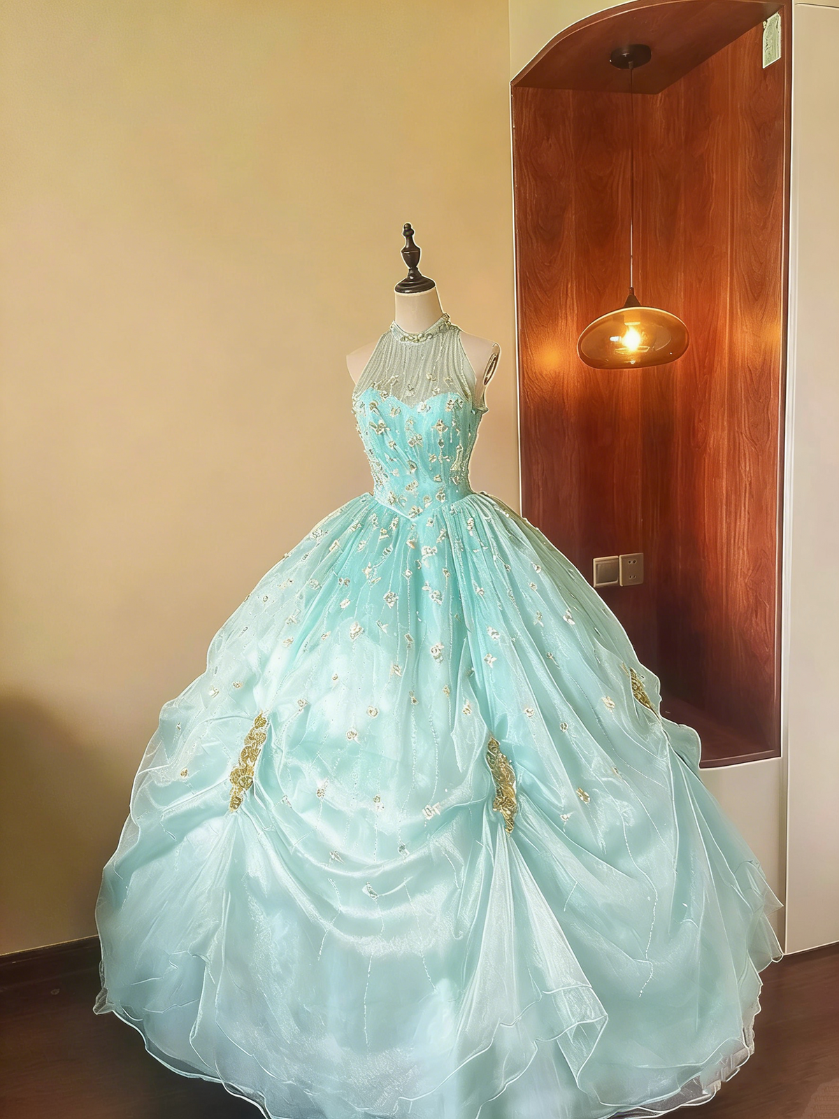 Sweet Prom Dress Crew Neck Tulle Pleated Ball Gown Evening Dress Sweet 16 Dress Birthday Party Outfits HZ0319