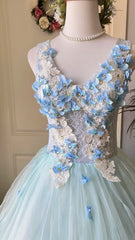 New Design Prom Dress V-neck Pleated Tulle Ball Gown Evening Dress Quinceanera Dress HZ0319
