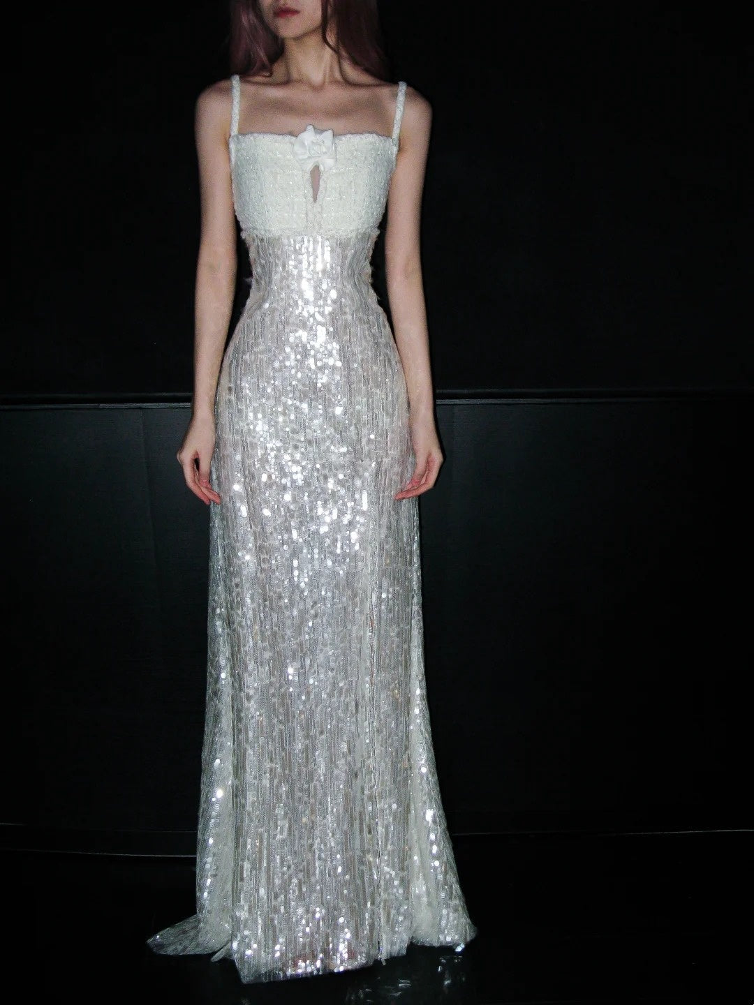 Shiny Prom Dress Spaghetti Straps Sequins Evening Dress Gala Dress Formal Dress HZ0319
