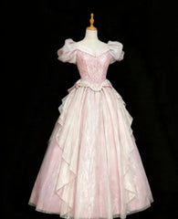 Sweet Prom Dress V-neck Pleated Gala Gown Formal Dress Evening Dress HZ0319