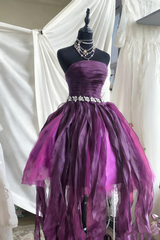 Stunning Homecoming Dress Strapless Pleated Short Prom Dress Birthday Party Dress Cocktail Dress HZ0319