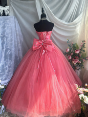 Beauty Prom Dress Strapless Pleated Tulle Ball Gown Quinceanera Dress Evening Dress HZ0319