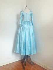 Minimalist Prom Dress Satin Crew Neck Pleated Gala Dress Evening Dress Formal Dress HZ0319