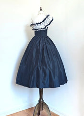 Beauty Prom Dress Dark Blue Off Shoulder Pleated Gala Dress Evening Dress Formal Dress HZ0319