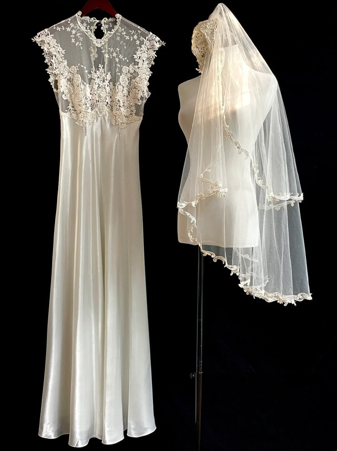 Vintage Wedding Dress Crew Neck Lace Wedding Dress HZ0319