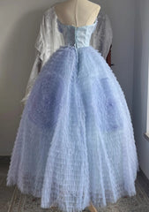 Pretty Prom Dress Strapless Pleated Tulle Ball Gown Evening Dress Quinceanera Dress Birthday Party Dress HZ0319