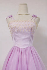 Popular Prom Dress Light Purple Spaghetti Straps Tulle Pleated Evening Dress Gala Dress Party Dress HZ0319