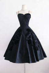 New Design Prom Dress Black Spaghetti Straps Evening Dress Gala Dress Formal Dress HZ0319