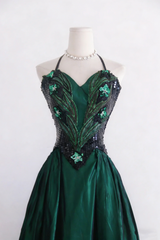 New Arrival Prom Dress A Line Halter Pleated Evening Dress Birthday Party Dress Formal Dress HZ0319