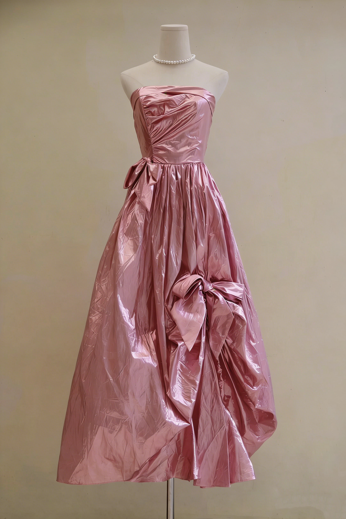 Shiny Prom Dress Strapless Pleated Evening Dress Gala Dress Formal Dress HZ0319