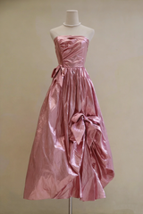 Shiny Prom Dress Strapless Pleated Evening Dress Gala Dress Formal Dress HZ0319