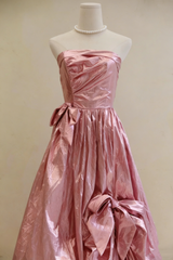 Shiny Prom Dress Strapless Pleated Evening Dress Gala Dress Formal Dress HZ0319