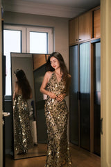 Shiny Prom Dress V-neck Backless Sequins Birthday Party Dress Evening Dress Cocktail Dress HZ0319