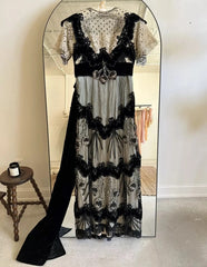 Vintage Prom Dress Crew Neck Formal Dress Evening Dress Gala Dress HZ0319