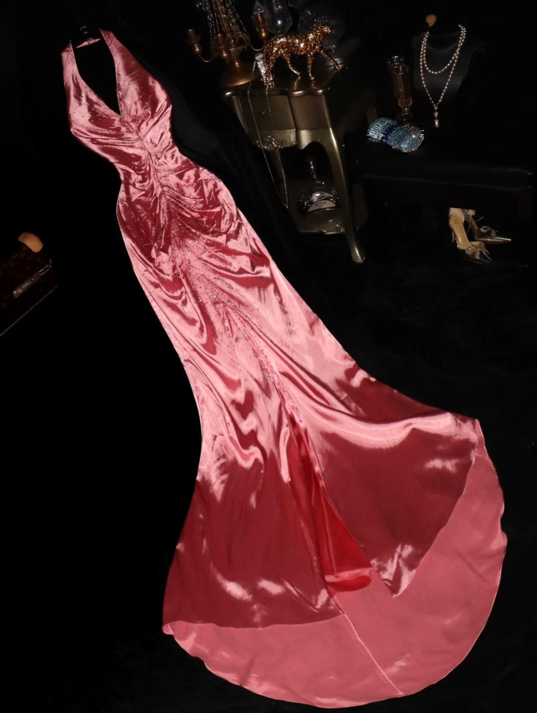 Fashion Prom Dress Halter Pleated Mermaid Evening Dress Gala Dress Formal Dress HZ0319