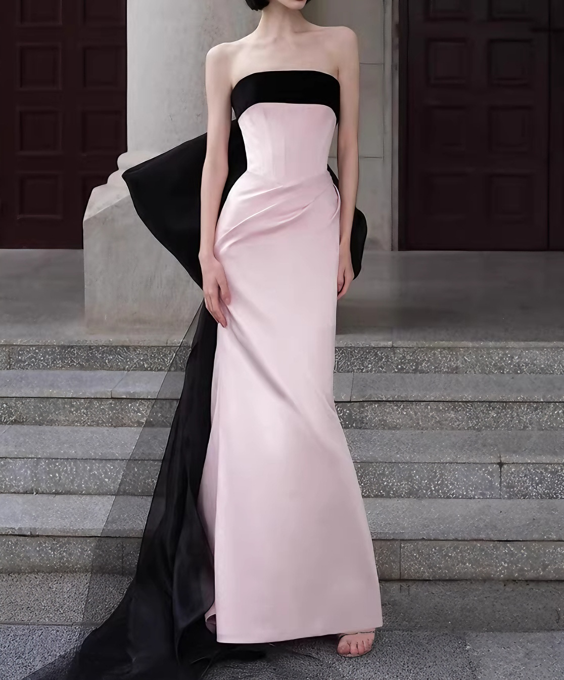 Elegant Prom Dress Strapless Sheath Pleated Evening Dress Formal Dress Gala Dress HZ0319