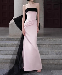Elegant Prom Dress Strapless Sheath Pleated Evening Dress Formal Dress Gala Dress HZ0319