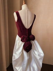 Retro Wedding Dress Crew Neck Backless Wedding Dress HZ0319