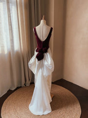 Retro Wedding Dress Crew Neck Backless Wedding Dress HZ0319