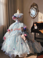 Stunning Prom Dress Strapless Tulle Pleated Quinceanera Dress Ball Gown Evening Dress HZ0319