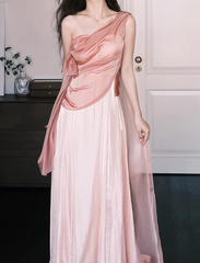 Charming Prom Dress One Shoulder Pleated Gala Dress Formal Dress Evening Dress HZ0319