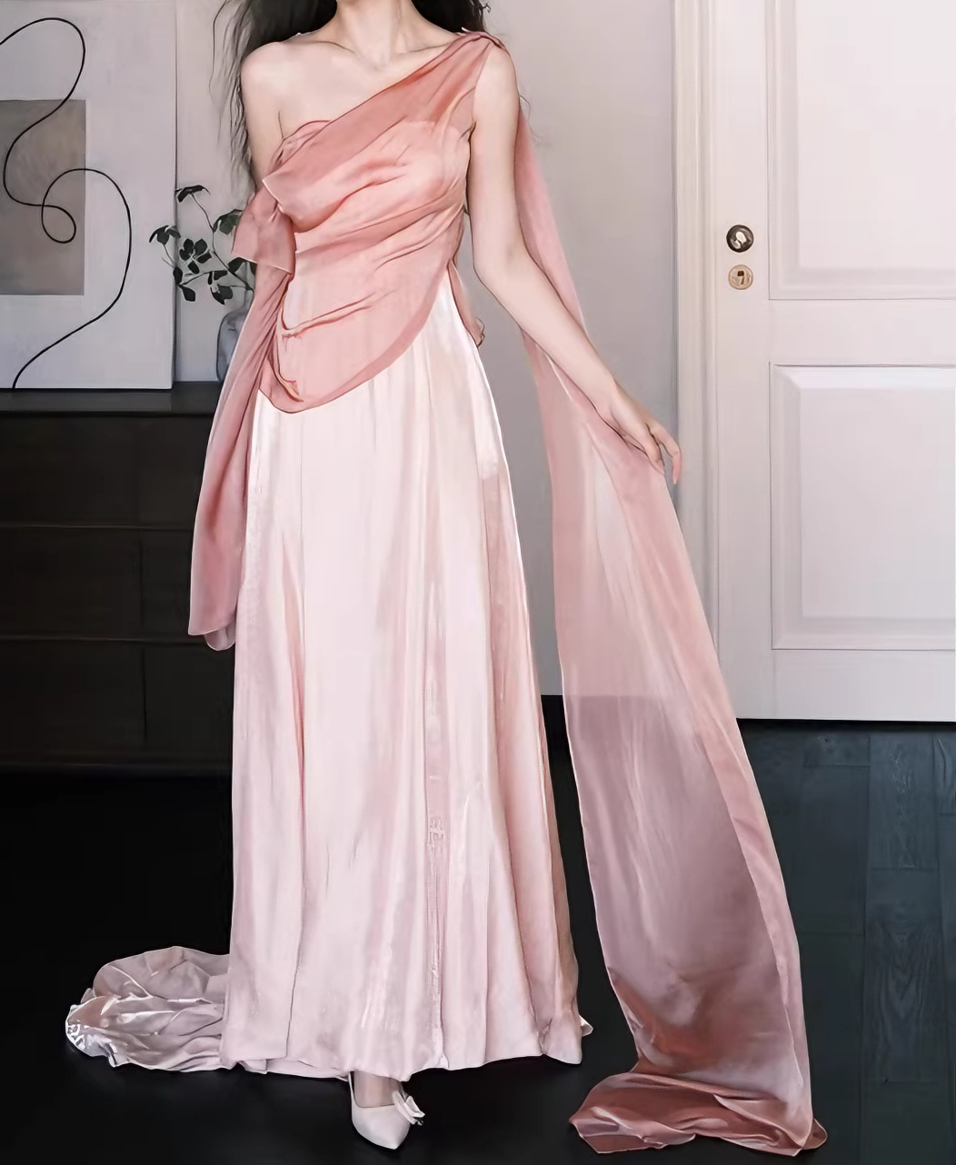 Charming Prom Dress One Shoulder Pleated Gala Dress Formal Dress Evening Dress HZ0319