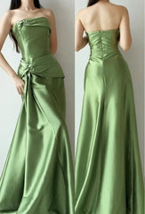 Minimalist Prom Dress Strapless Pleated Gala Dress Evening Dress Formal Dress HZ0319