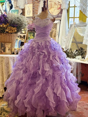 Pretty Prom Dress Sweetheart Pleated Ruffle Evening Dress Quinceanera Dress Ball Gown HZ0319