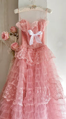 Sweet Prom Dress Strapless Tulle Gala Dress Evening Dress Formal Dress HZ0319