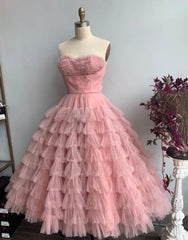 Elegant Prom Dress Strapless Tulle Pleated Gala Dress Evening Dress Formal Dress HZ0319