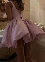 Stunning Homecoming Dress Spaghetti Straps Pleated Short Prom Dress Birthday Party Outfits HZ0319