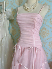 Beauty Prom Dress Spaghetti Straps Pleated Tulle Birthday Party Dress Evening Dress HZ0319