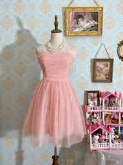 New Arrival Homecoming Dress Spaghetti Straps Tulle Plleated Short Prom Dress Birthday Party Outfits HZ0319