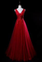 Charming Prom Dress V-neck Tulle Pleated Gala Dress Evening Dress Formal Dress HZ0319