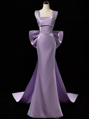 Pretty Prom Dress Square Neck Mermaid Gala Dress Evening Dress Formal Dress with Trian HZ0319
