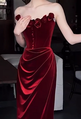 Elegant Prom Dress Strapless Pleated Gala Dress Evening Dress Formal Dress HZ0319