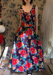 Colorful Prom Dress Crew Neck Print Gala Dress Cockatail Dress Evening Dress HZ0319