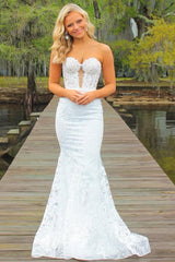 Terry | Black Sweetheart Lace Appliques Mermaid Long Prom Dresses
