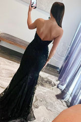 Lace Appliques Sweetheart Keyhole Trumpet Long Prom Dress