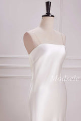 Cowl Back Strapless Mermaid Maxi Dress in White