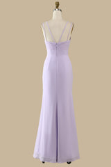 Lilac Scoop Neck Maxi Dress with Spaghetti Straps