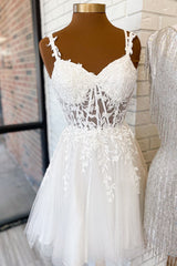 Sweet Aqua Appliques A-Line Homecoming Dress