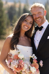 Satin A-Line Strapless Pleated Scoop Neck Long Beach Wedding Dress