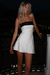 Casual Strapless Satin Sleeveless A-Line Mini Cocktail Homecoming Dress