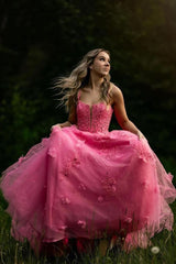 A-Line Straps V-Neck Appliques Empire-Waist Sleeveless Prom Dress