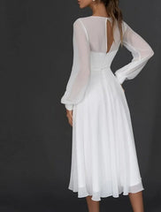 Wholesale A-Line/Princess V-Neck Tea-Length Wedding Dress