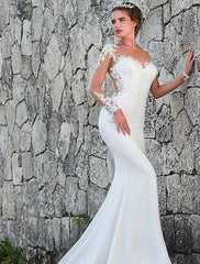 Wholesale Trumpet/Mermaid Scoop Floor-Length Lace Wedding Dress