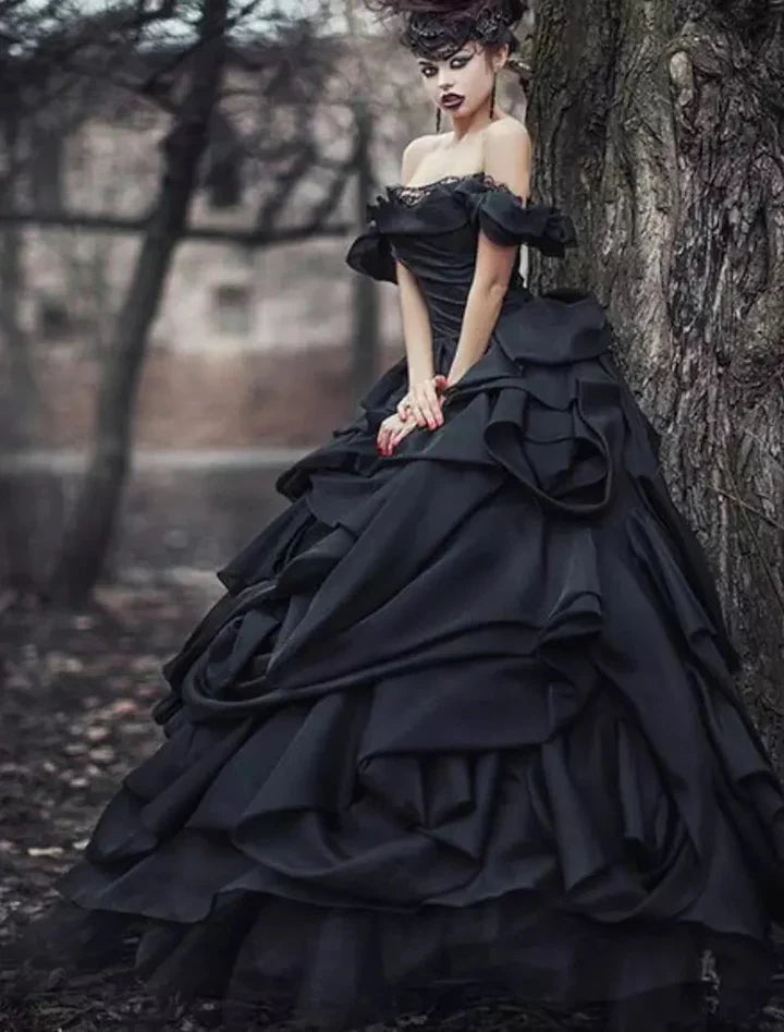 Wholesale Ball Gown Off-The-Shoulder Floor-Length Lace Wedding Dress